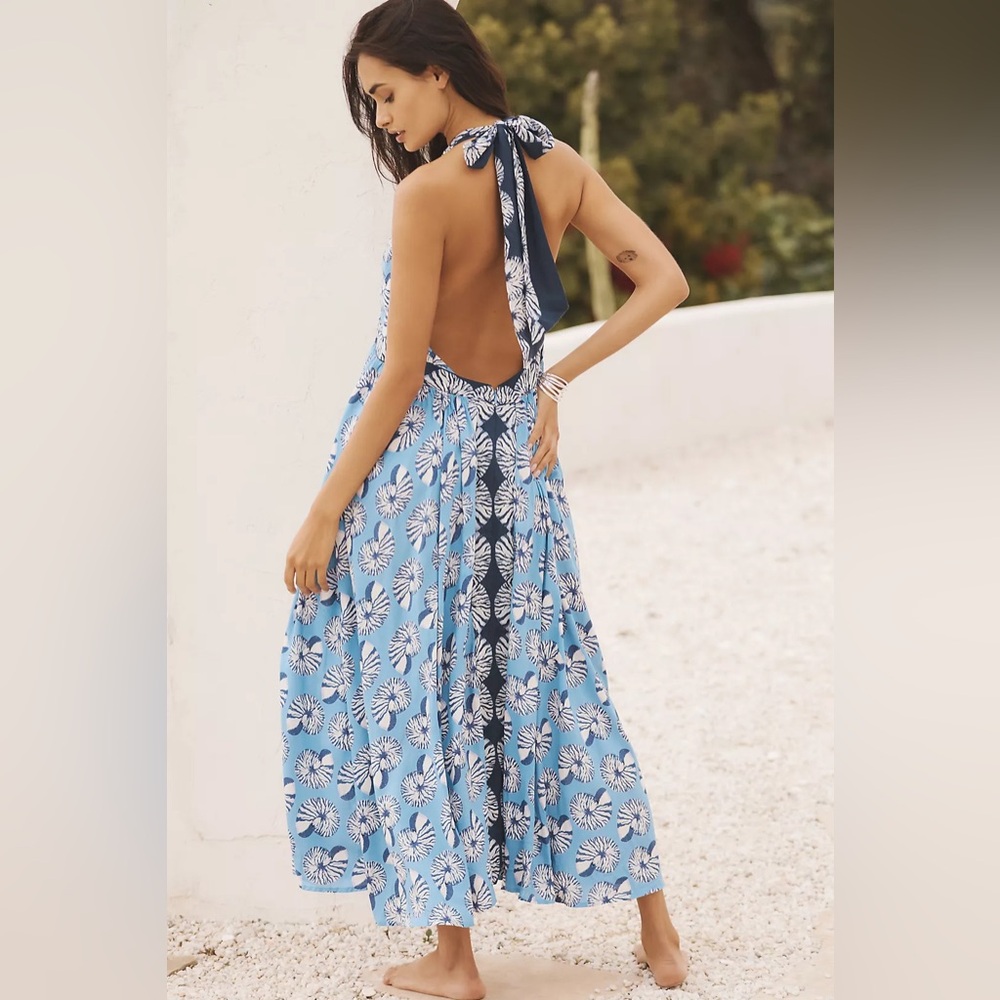 Anthropologie Halter Cutout Midi Dress size Small Excellent condition